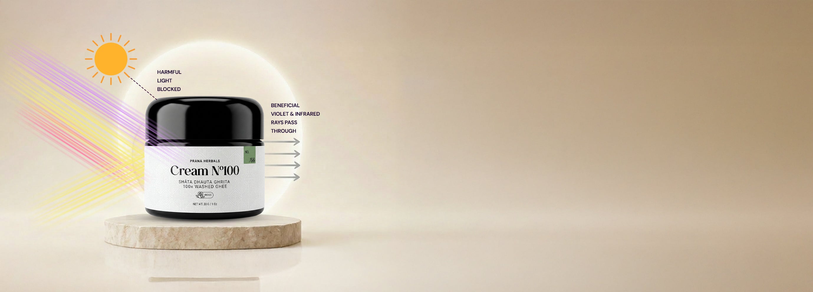 Cream Nº100 in Miron violet glass jar