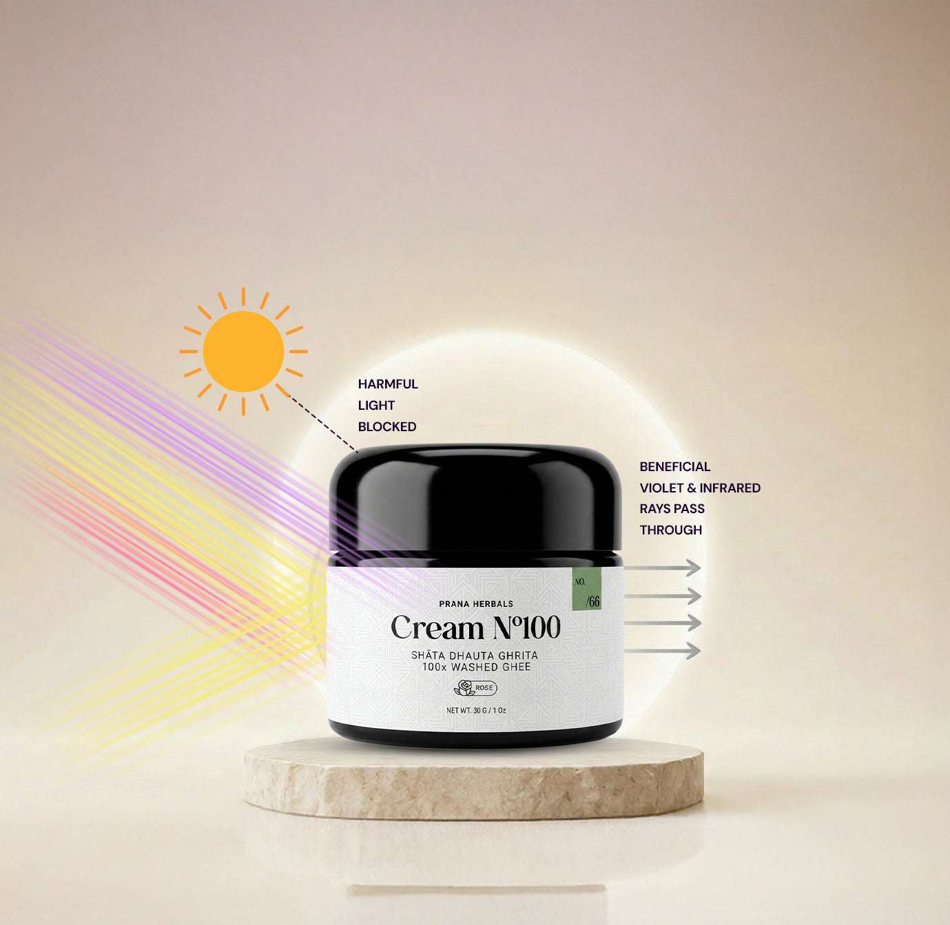 Cream Nº100 in Miron violet glass jar